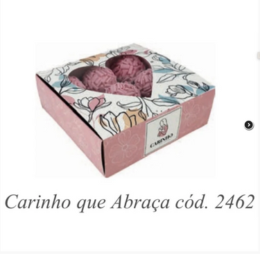 Caixa Gaveta C/ Visor Coração Carinho que abraça 9 Doces - Kit 10 unidades
